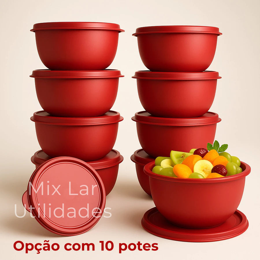 Kit Premium 15 Potes Herméticos – Organização Moderna e Vedação Segura