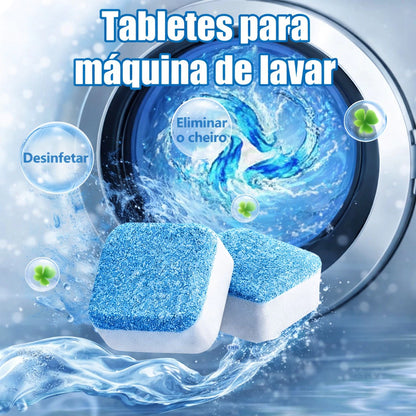 Pastilhas Limpa Máquina de Lavar 30 Unidades – Limpeza Profunda e Removedor de Odor