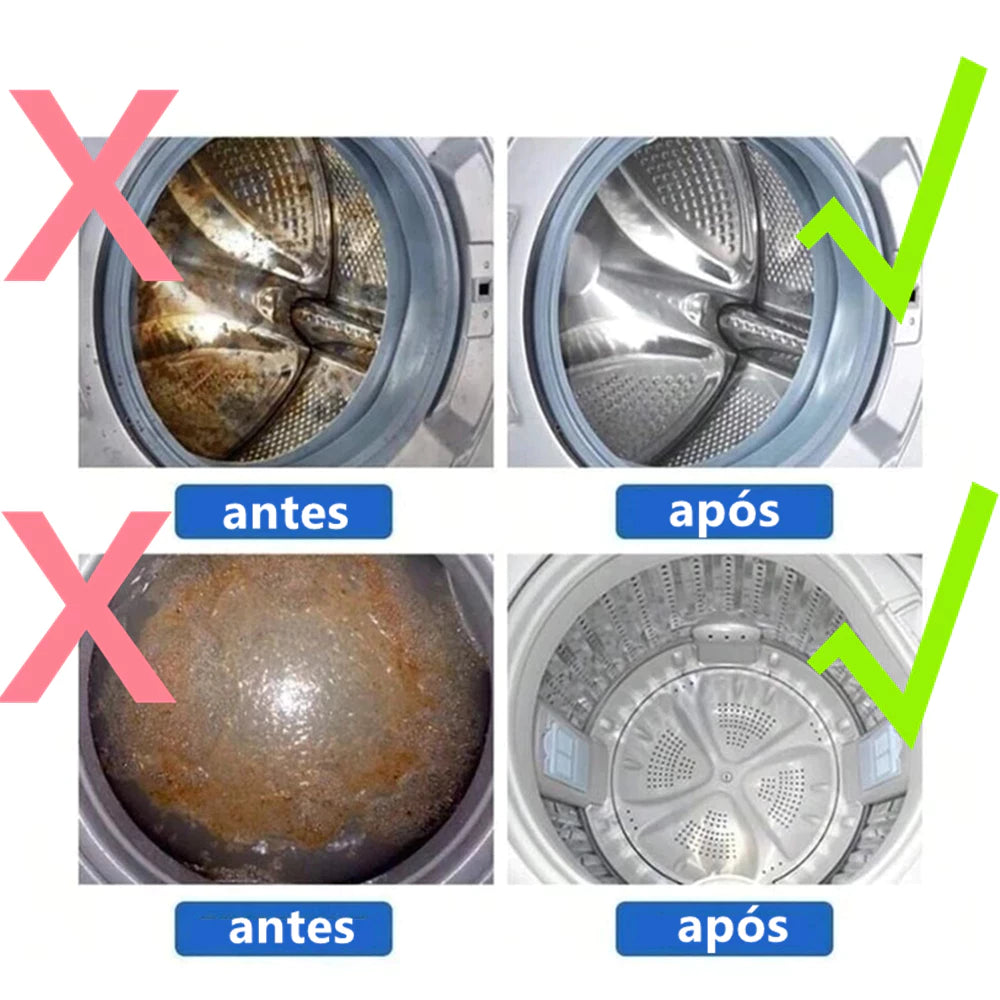 Pastilhas Limpa Máquina de Lavar 30 Unidades – Limpeza Profunda e Removedor de Odor