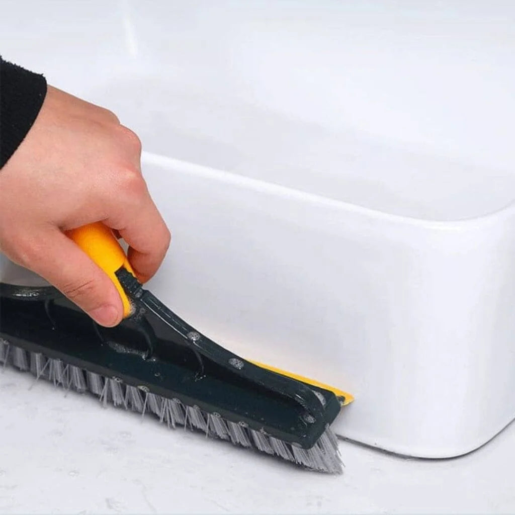 Escova de Limpeza 2 em 1 com Rodo para Piso – Cozinha, Banheiro e Área Externa - Canto da Casa™