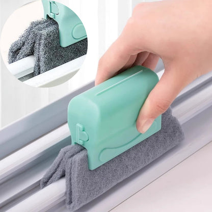 Escova Limpa Cantos para Janelas, Trilhos e Cozinha Multiuso com Microfibra