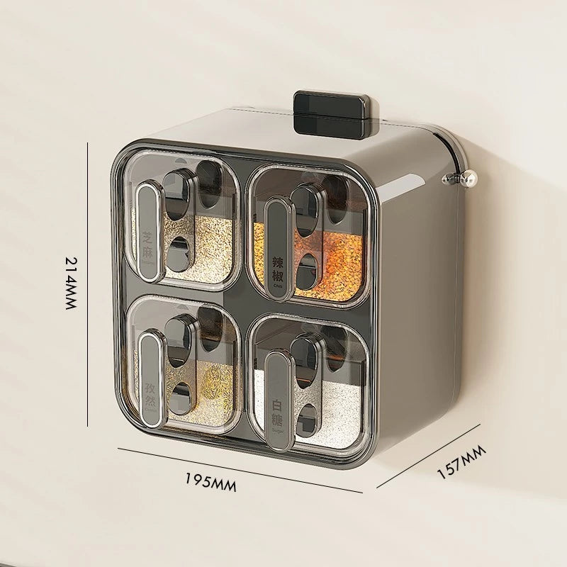 Organizador de Temperos com Ventosa – Porta Temperos de Parede com Dispenser