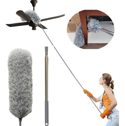 Escova Telescópica Ajustável 2,80m para Limpeza de Teto, Teias e Poeira
