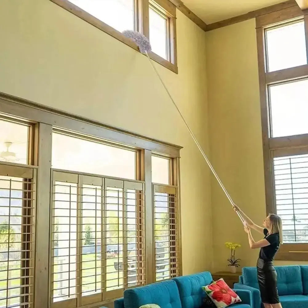 Escova Telescópica Ajustável 2,80m para Limpeza de Teto, Teias e Poeira