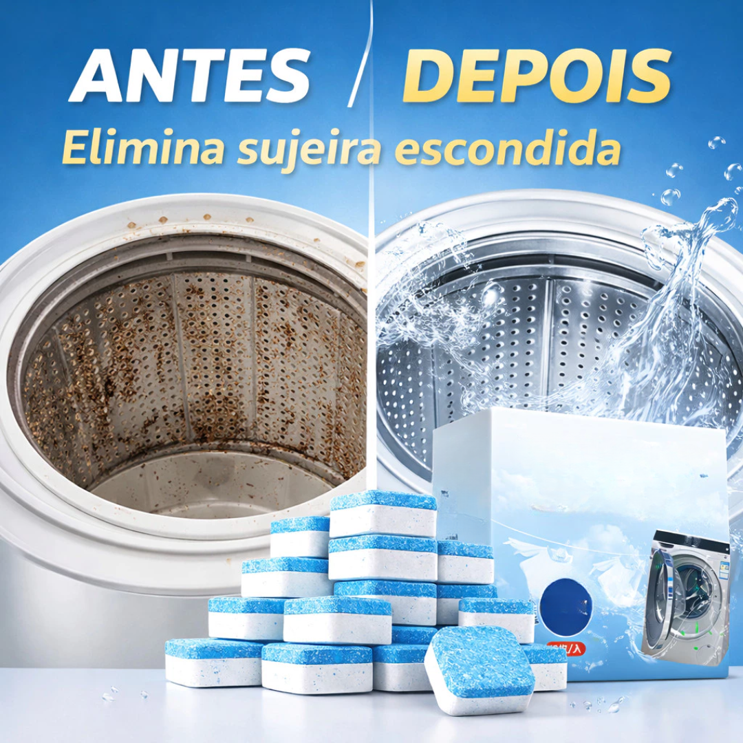 Pastilhas Limpa Máquina de Lavar 30 Unidades – Limpeza Profunda e Removedor de Odor
